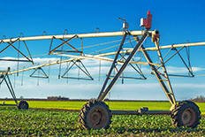 Color image of an agricultural water management system in a farm field