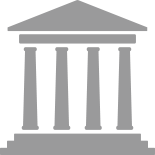 Graphic image of a columned building representing a bank