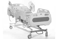 Gray medical bed without patient