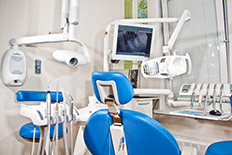 Color image of a dental examination room wth dental equipment