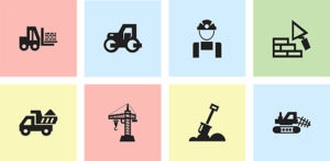 Multi-colored graphic icon representing various types of power equipment finance through First Western Equipment Finance