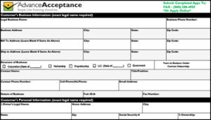 First Western Equipment Finance credit application