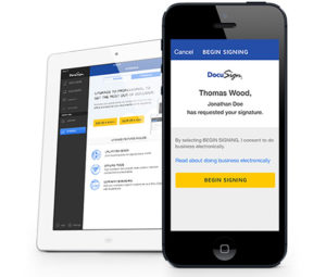 Example of docusign signing process on an iPhone and tablet 2