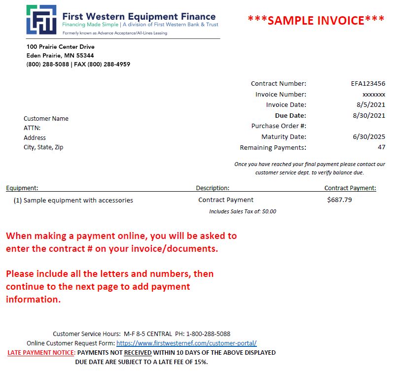Sampleinvoicecapture First Western Equipment Finance
